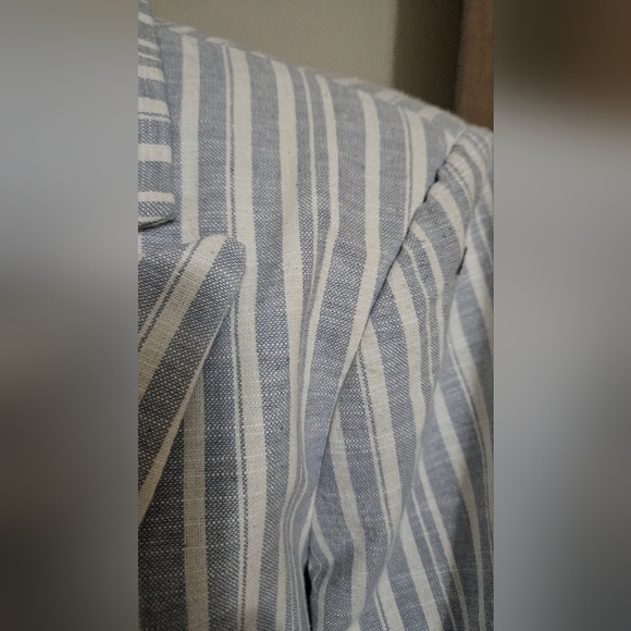 ENTRO Cotton/linen Striped Blazer dove Blue. Size Small NWT - Picture 12 of 16